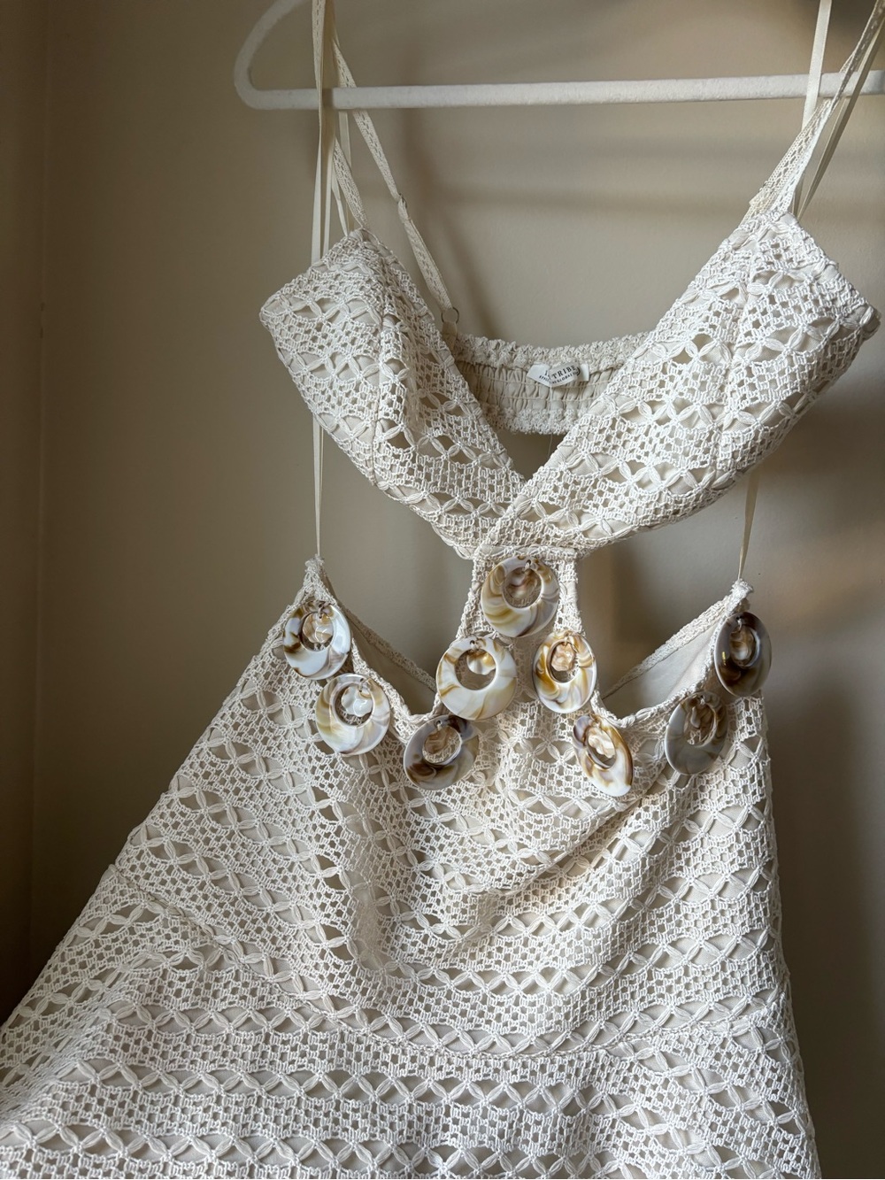 12th Tribe White Crochet Mini Dress - Picture 7 of 11
